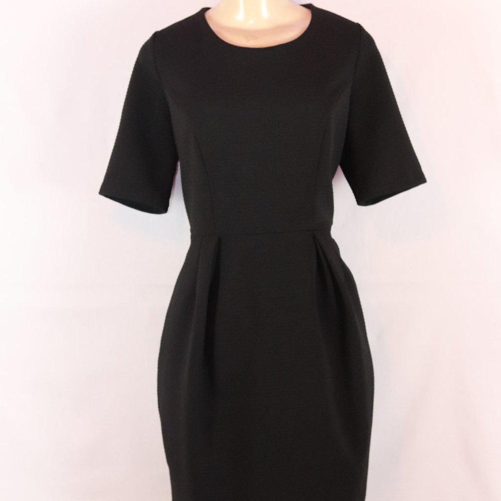 THE LIMITED BLACK SHORT SLV SHEATH STYLE DRESS LG - Picture 2 of 4